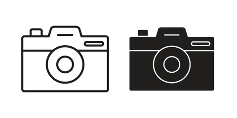 Camera icon in minimal flat, stroke style. suitable for graphic designs