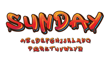 dripping orange graffiti tag style typography