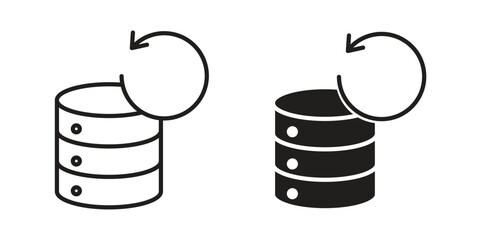Data backup icon in minimal flat, stroke style. suitable for graphic designs