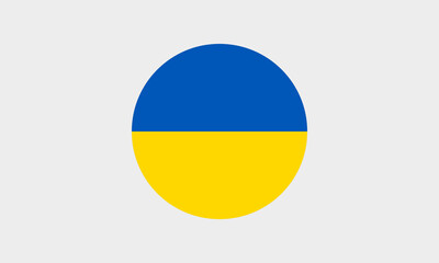 Flagge Ukraine &ndash; Professionelles rundes Icon mit korrekter Farbdarstellung