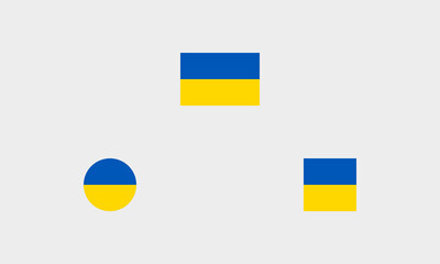 Ukraine Flaggen-Set &ndash; Professionelle Darstellung: Original, Rund und Quadratisch (korrekte Farben)
