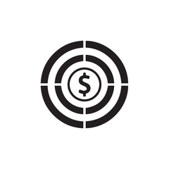 "Financial Goal and Money Target Icon"