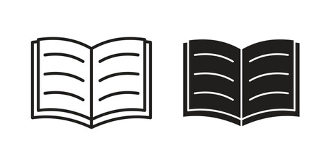 E-book icon in minimal flat, stroke style. suitable for graphic designs