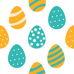 Seamless pattern of colorful easter eggs isolated on design
