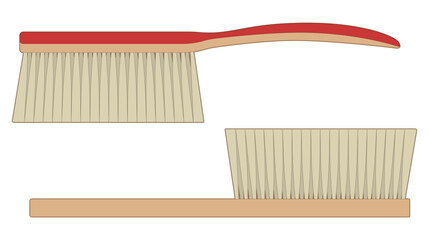 Vector illustration of a cleaning brush isolated on a white background, showcasing its unique design and functionality.