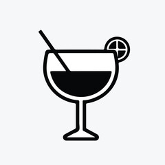 Cocktail icon, drink glass 