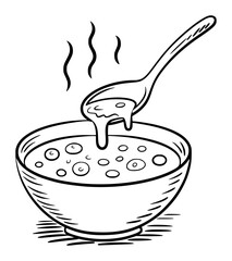 A Spoonful of Hot Soup Being Served From a Bowl