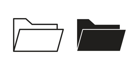 Folder icon in minimal flat, stroke style. suitable for graphic designs