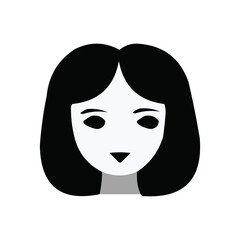 Female Head Silhouette Icon Template Design.