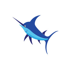 Blue marlin fish illustration isolated on white background