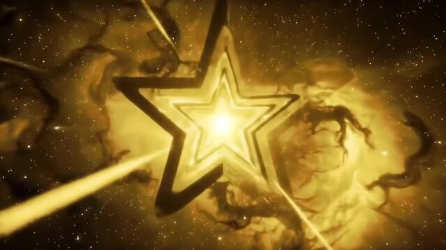 Glowing star emanating light in a nebula-like background, suitable for celestial themes