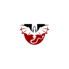 Mythical Dragon Letter U Logo...