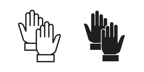 Glove icon in minimal flat, stroke style. suitable for graphic designs