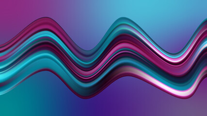 Abstract flowing multicolored wave on a gradient background creates a modern and dynamic design