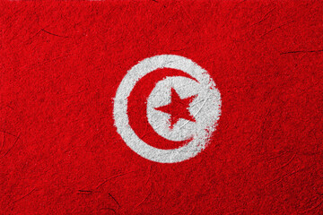 Vibrant red textured background featuring a central white crescent moon and star, evokes a sense of cultural identity and heritage, presented in a visually striking and artistic style.