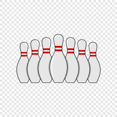 Bowling pin simple icon on white background