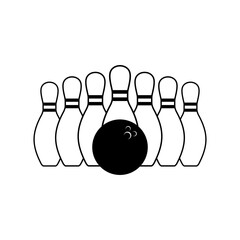 Set of bowling Sport icons. Bowling ball and pin icon