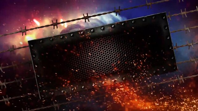 Ringmaster Flying fire sparks Cinematic Intro background video.