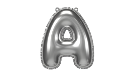 Shiny metallic silver balloon letter a, perfect for celebration