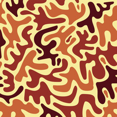 Abstract Handdrawn Liquid Shape Wavy Fluid Artistic Seamless Pattern Illustration