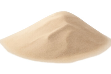 Pile of isolated sand or fine powder forming a small dune shape, featuring a transparent background