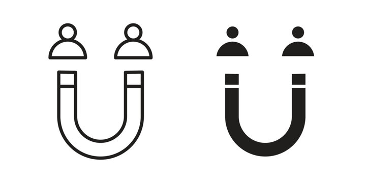 Lead generation icon in minimal flat, stroke style. suitable for graphic designs