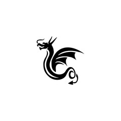 Elegant Flying Dragon Logo Ve...