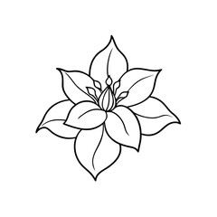 Stylized black and white flower design isolated on white background