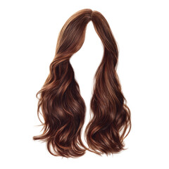 Obraz premium Long, wavy, auburn-brown hair