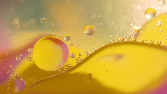 orange and yellow bubbles, oil