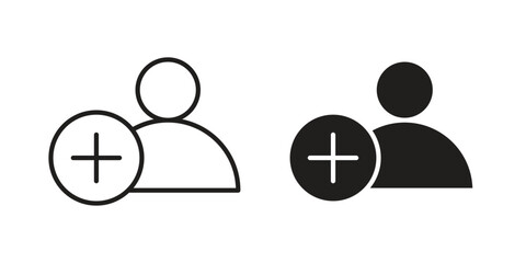 New account icon in minimal flat, stroke style. suitable for graphic designs