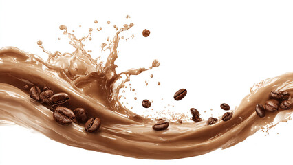 chocolate splash isolated on white background