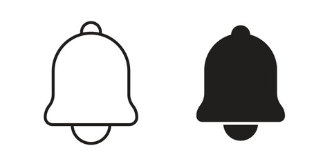 Notification icon in minimal flat, stroke style. suitable for graphic designs