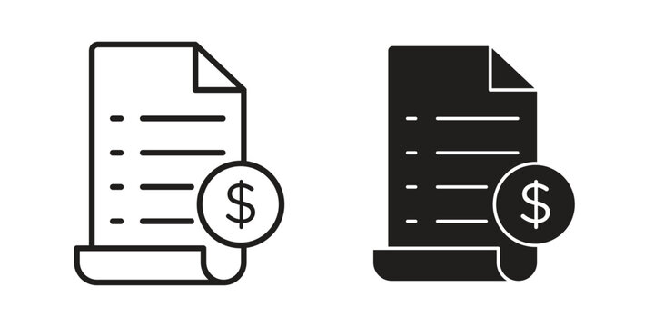 Payroll icon in minimal flat, stroke style. suitable for graphic designs