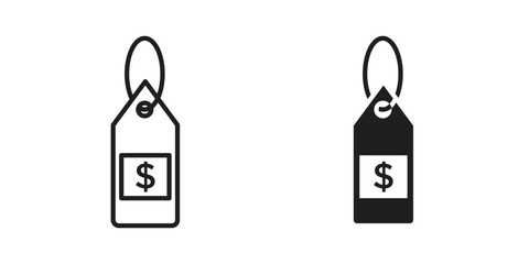 Price tag icon in minimal flat, stroke style. suitable for graphic designs