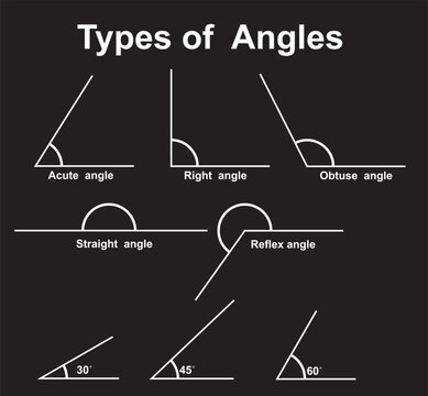 Types of angles. vector illustration	
