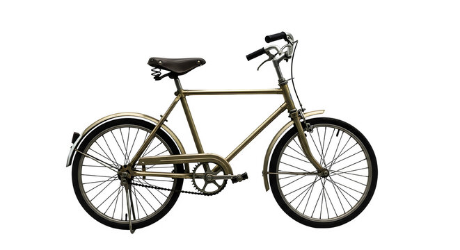 Olive green bicycle with a classic design isolated on transparent background - Powered by Adobe