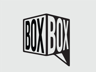 A stylized logo featuring the word "BOX" repeated twice within a geometric, three-dimensional box shape with a speech bubble element.