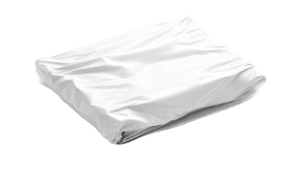 Folded white cloth or plastic sheet
