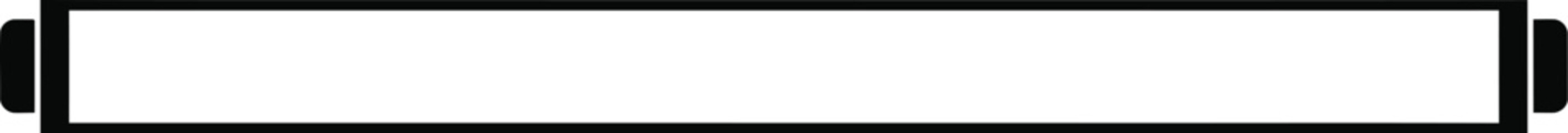 Empty battery icon in black and white, representing low power, no charge, or power depletion