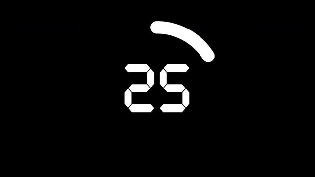 thirty second countdown timer animation with circle line element, 30 to 0 seconds on dark background
