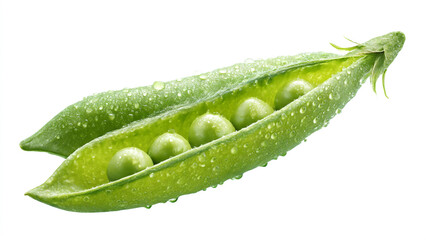 green peas on a white background