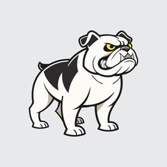 Angry Bulldog Vector Illustration with Menacing Expression Fierce Animal Mascot Design with Sharp Teeth and Gritted Jaws Ready for Sport Team Branding or Edgy Designs Isolated