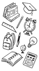 Hand Drawn Education Doodles | Back to School Vector Icons.