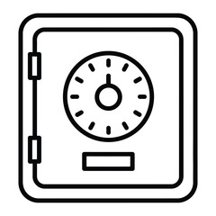 Safe Box – Security & Protection Outline Vector Icon