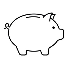 Piggy Bank – Savings & Money Management Outline Vector Icon