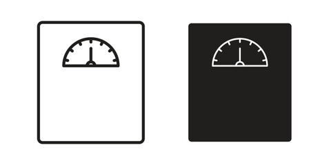 Weight scale icon in minimal flat, stroke style. suitable for graphic designs
