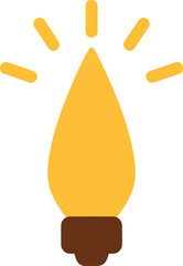 Fototapeta premium Glowing yellow light bulb icon with radiating rays, symbolizing creative ideas and smart solutions