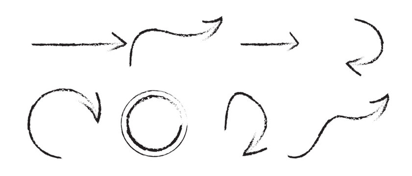 Charcoal hand drawn pencil arrows and eps file download.