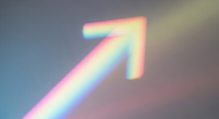 Prismatic arrow illusion suggesting a direction or futuristic navigation concept